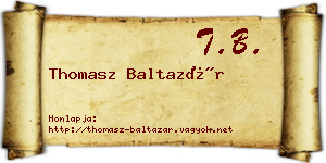 Thomasz Baltazár névjegykártya